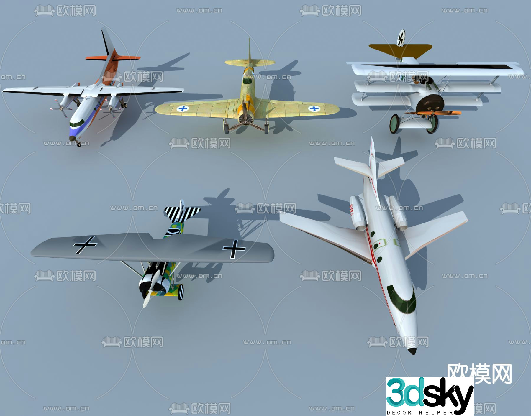 Modern military aircraft fighter helicopter 3d model