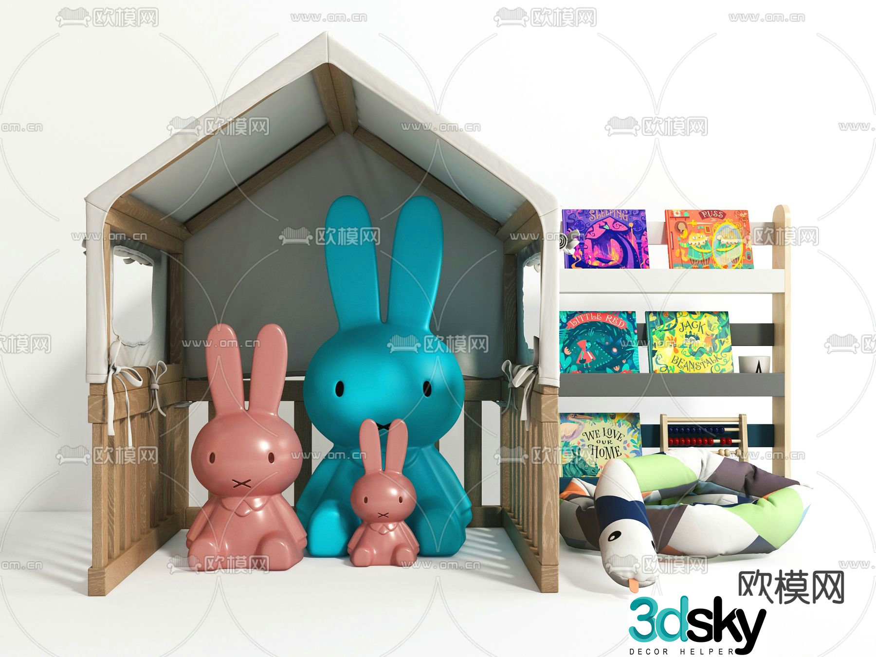 Modern doll plush toy 3d model
