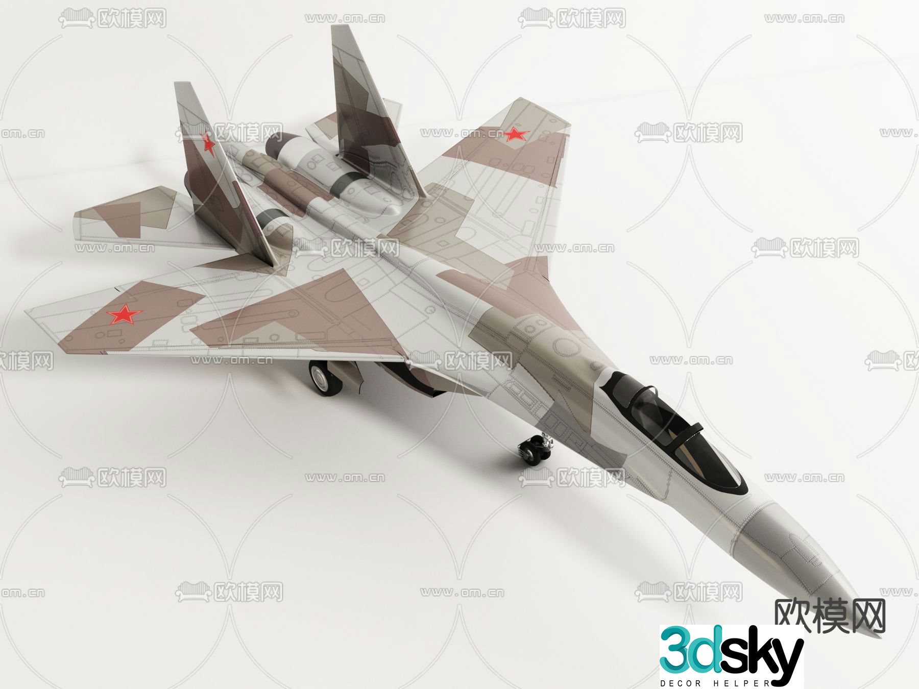 Modern fighter plane 3d model