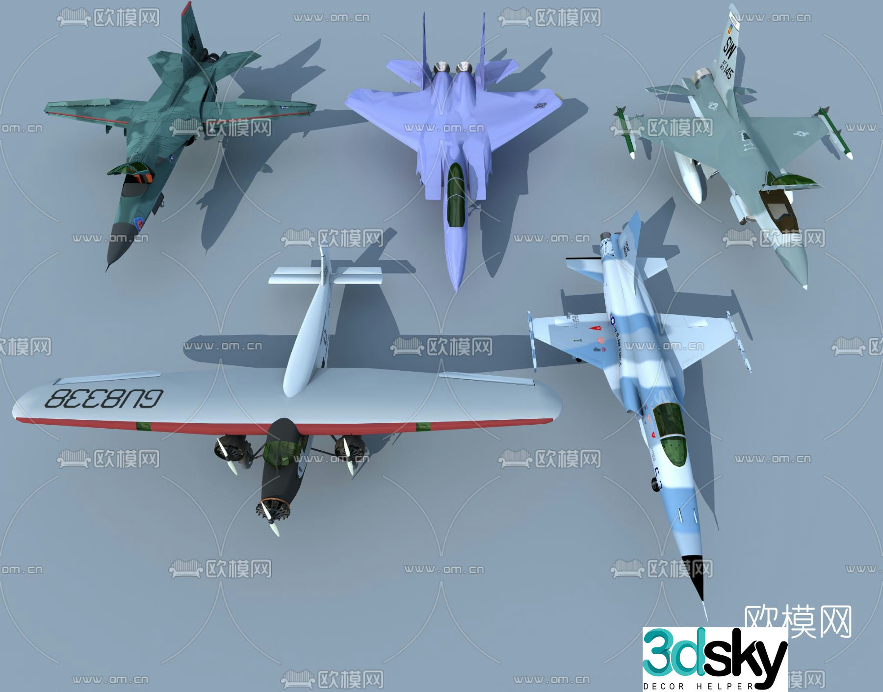 Modern military aircraft fighter helicopter 3d model