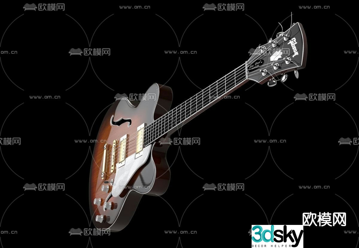 Modern Gibson Electric Guitar Free 3d Model
