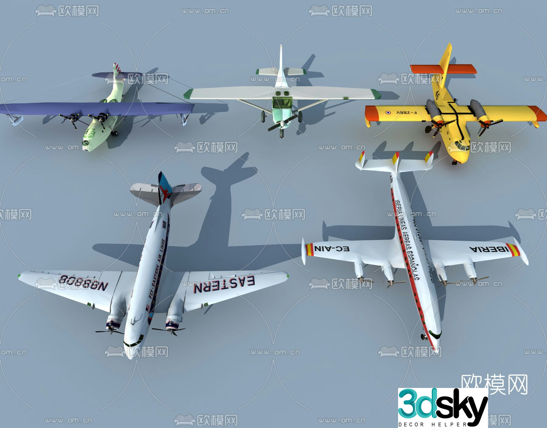 Modern airplane 3d model