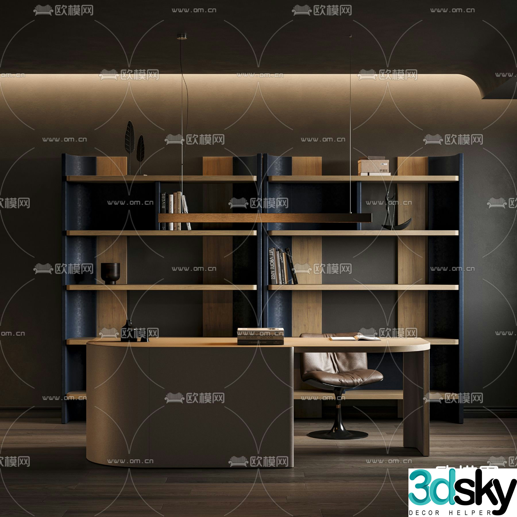 BAXTER desk table and chairs 3d model