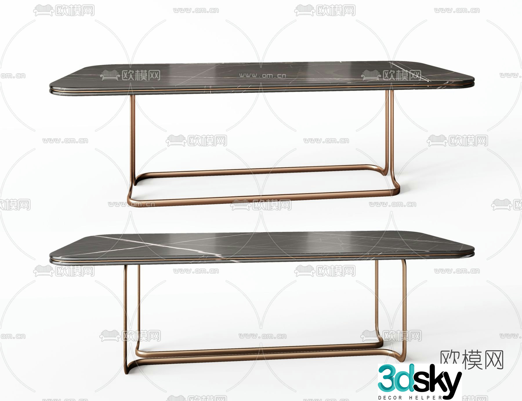 Minotti modern bar dining table 3d model