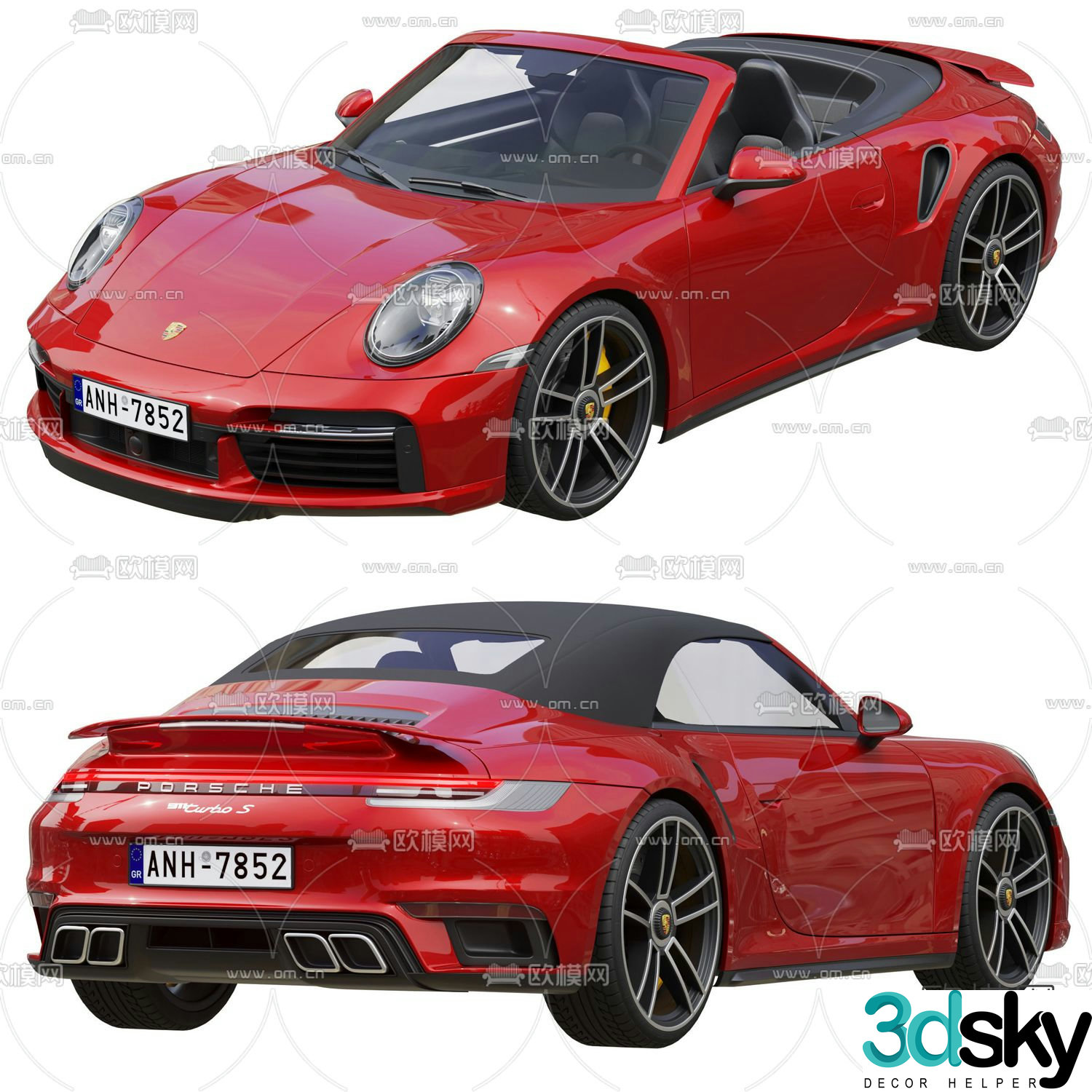 modern porsche sports car 3d model