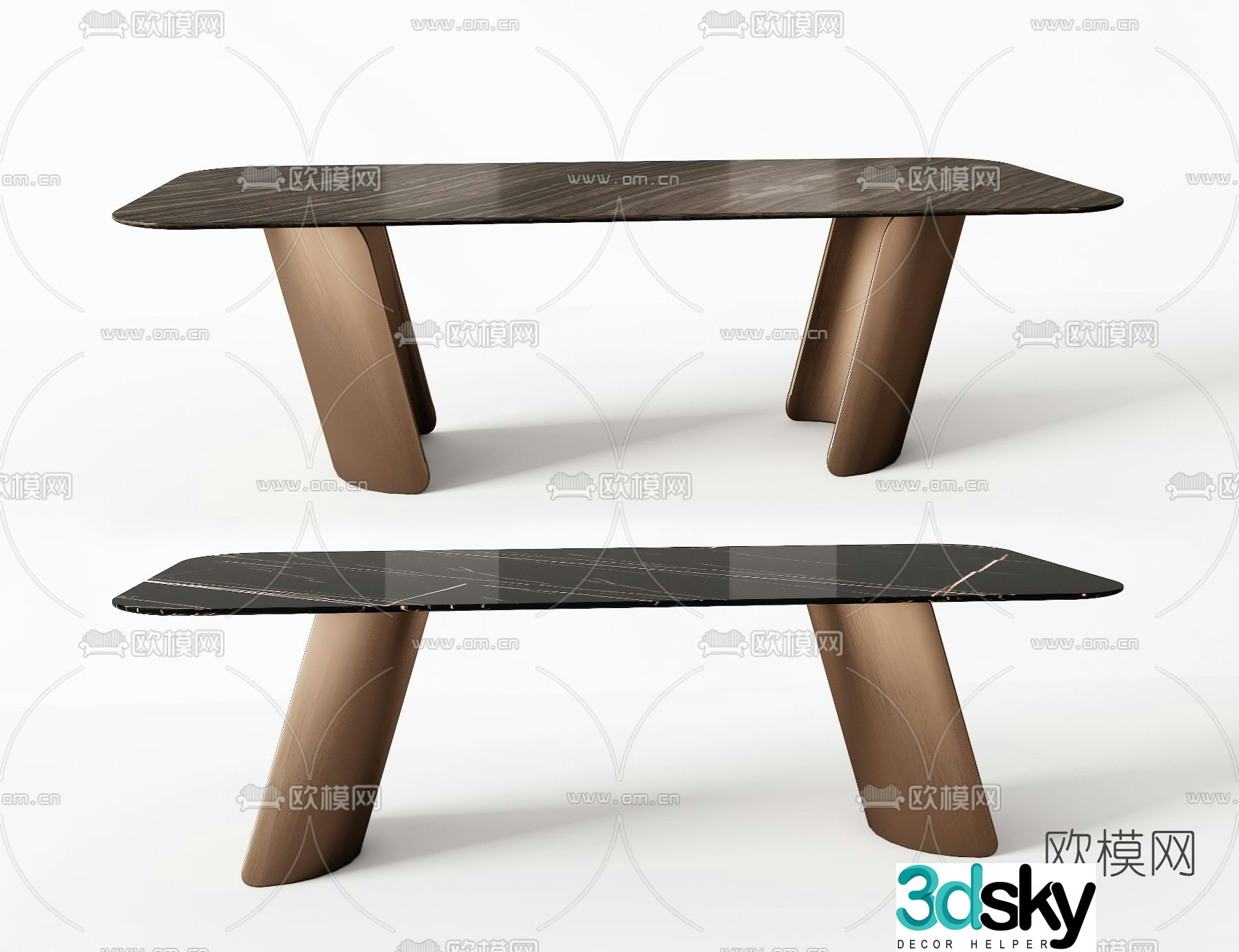 Minotti modern bar dining table 3d model