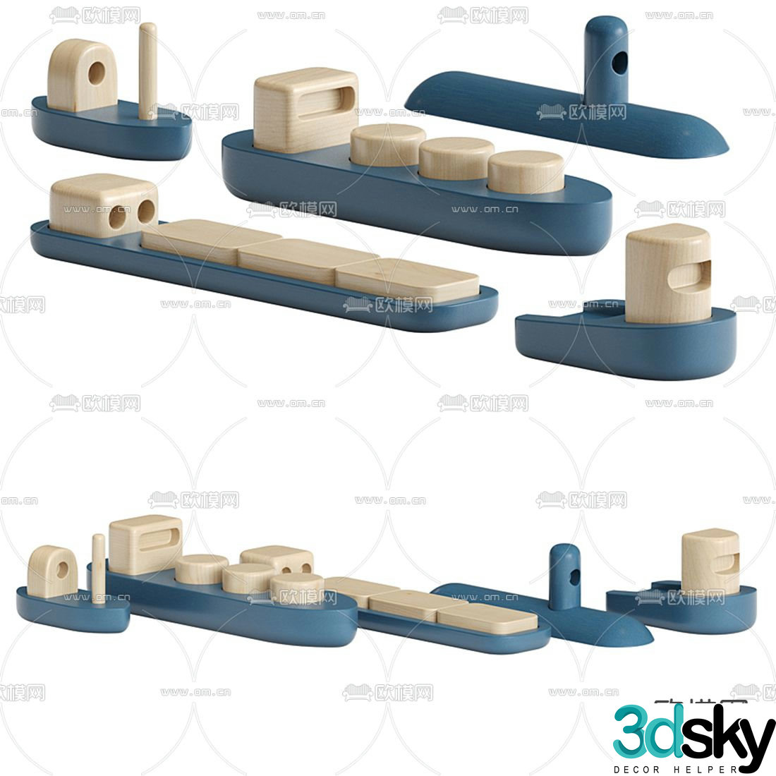 Modern children’s building block toys 3d model