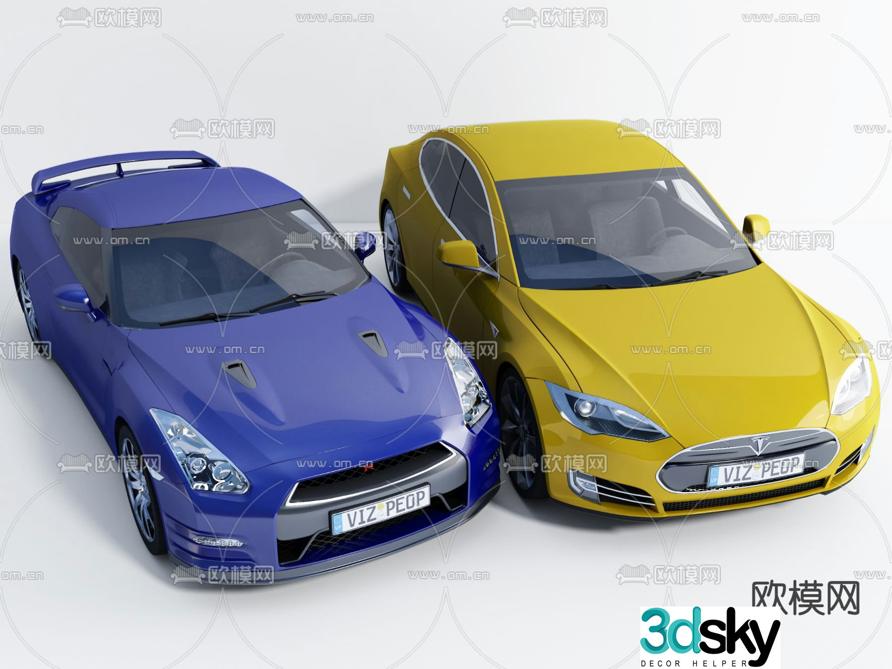 modern sedan car 3d model