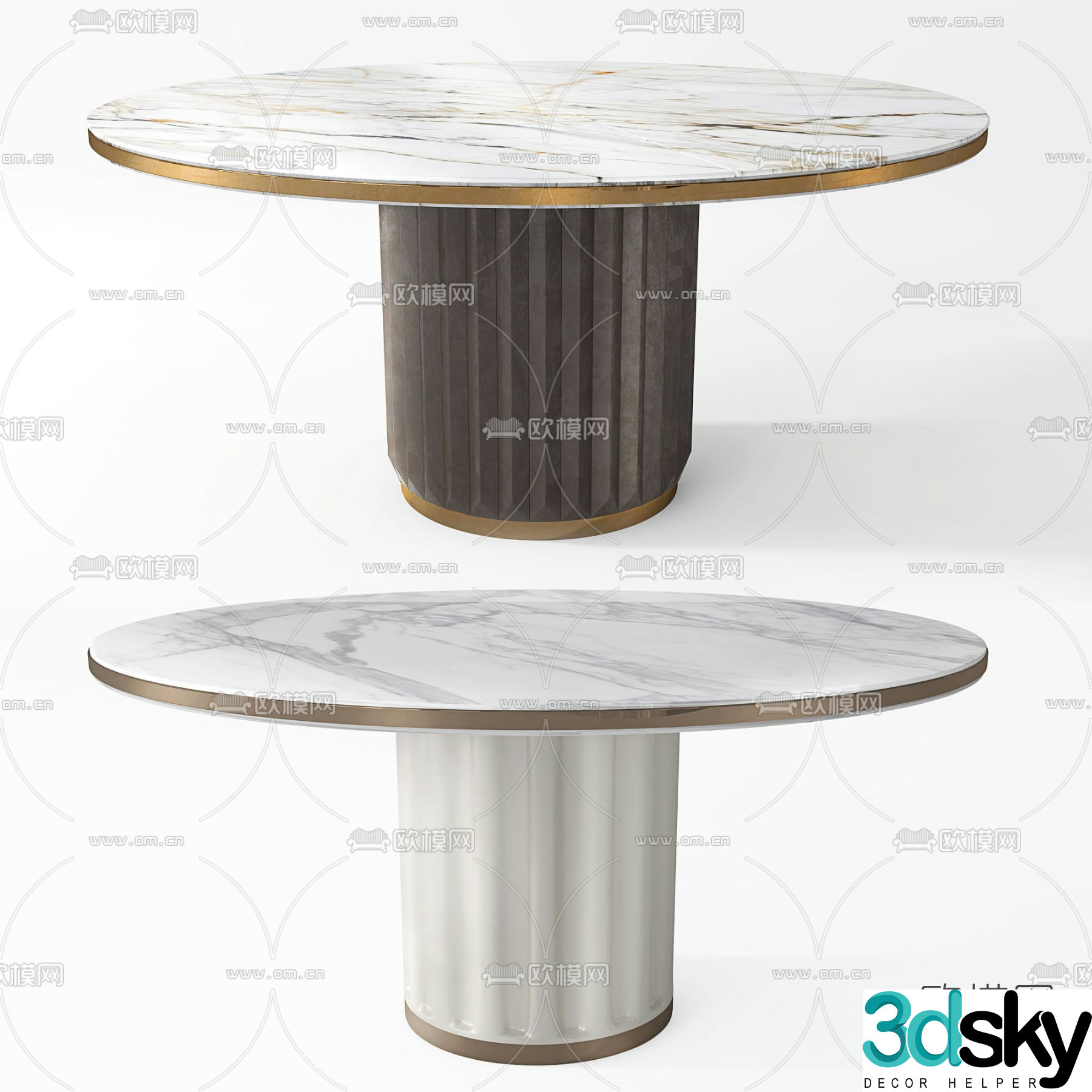 FLEXFORM round dining table 3d model