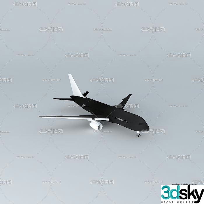Modern Boeing 767 200 airliner free 3d model