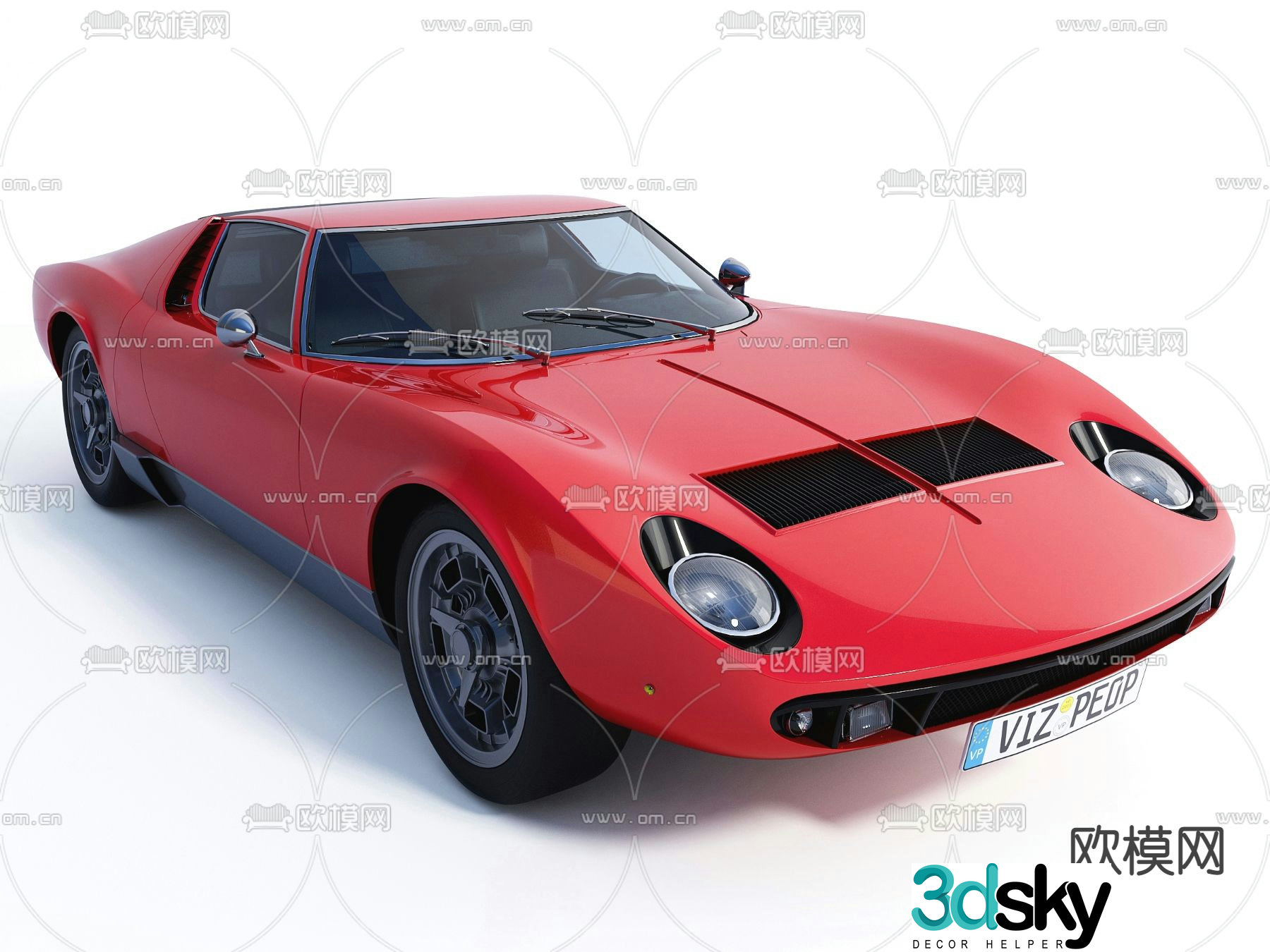 Modern sports car sedan 3d model