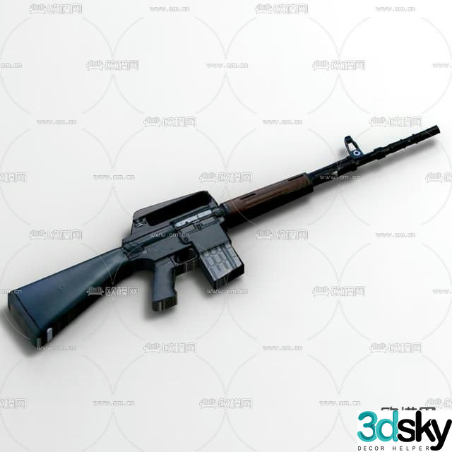 Modern Ar-10 assault rifle free 3d model
