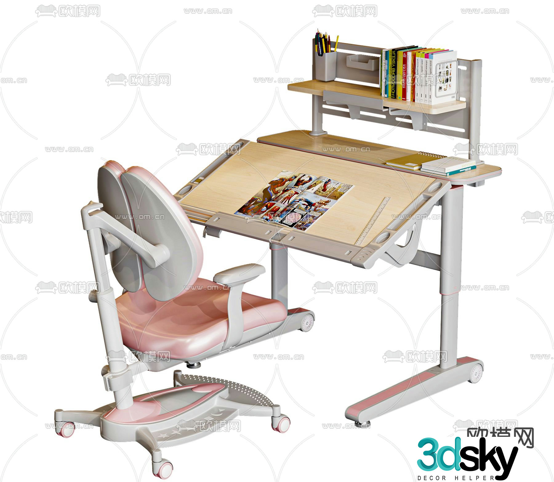 Modern children’s desk chair 3d model