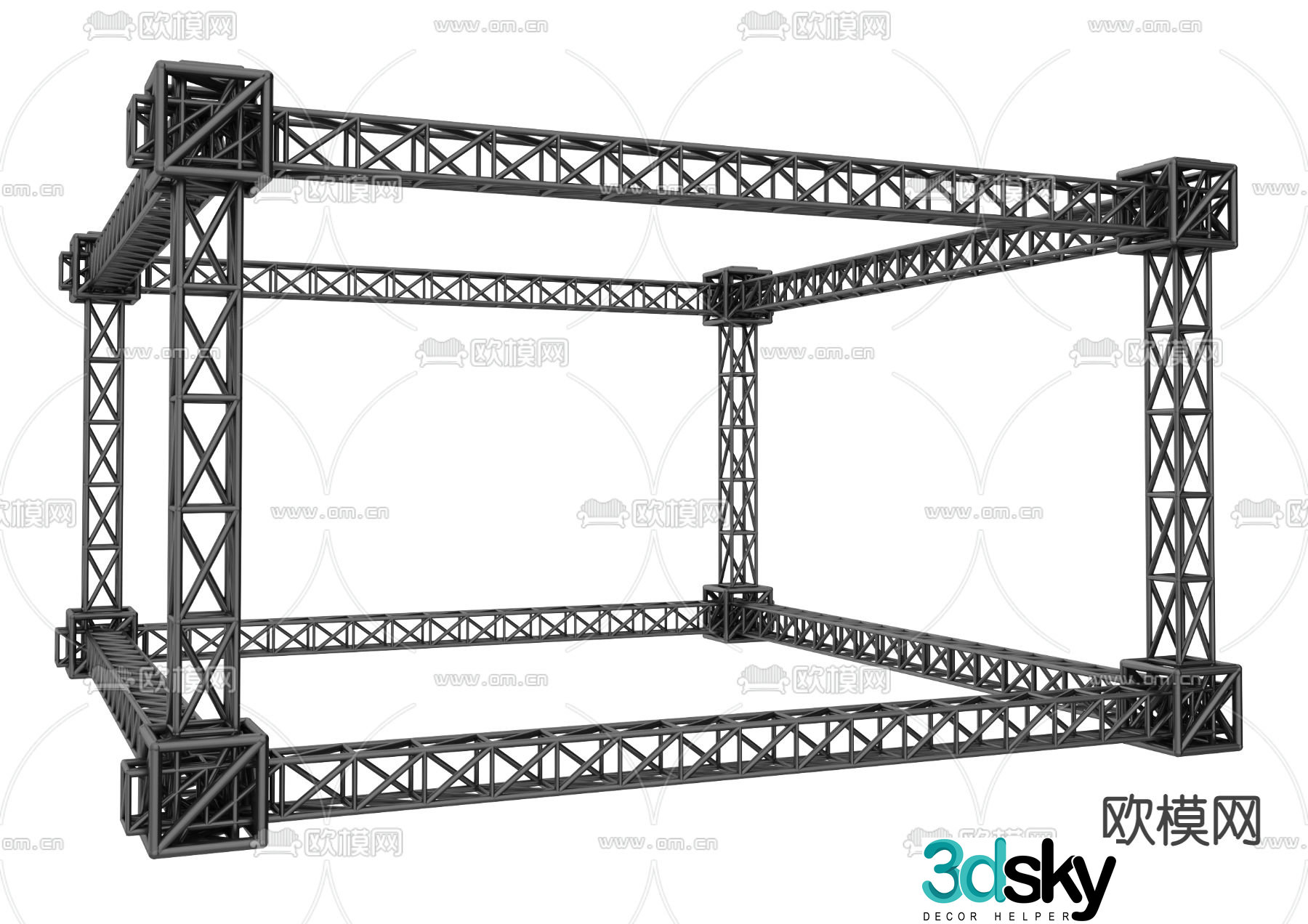 Modern profile truss lighting stand 3d model