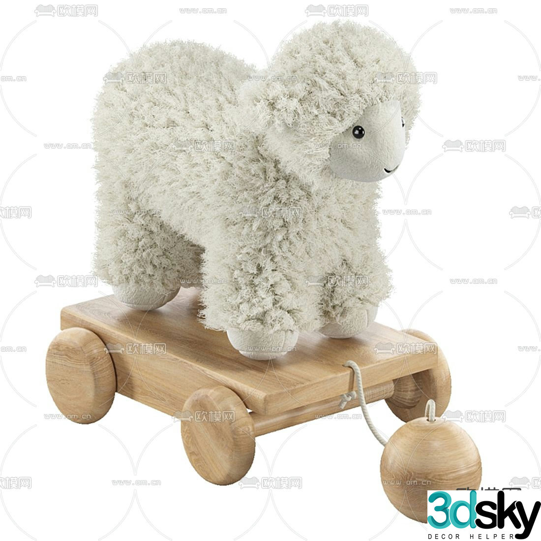 Modern sheep rocking horse toy 3d model