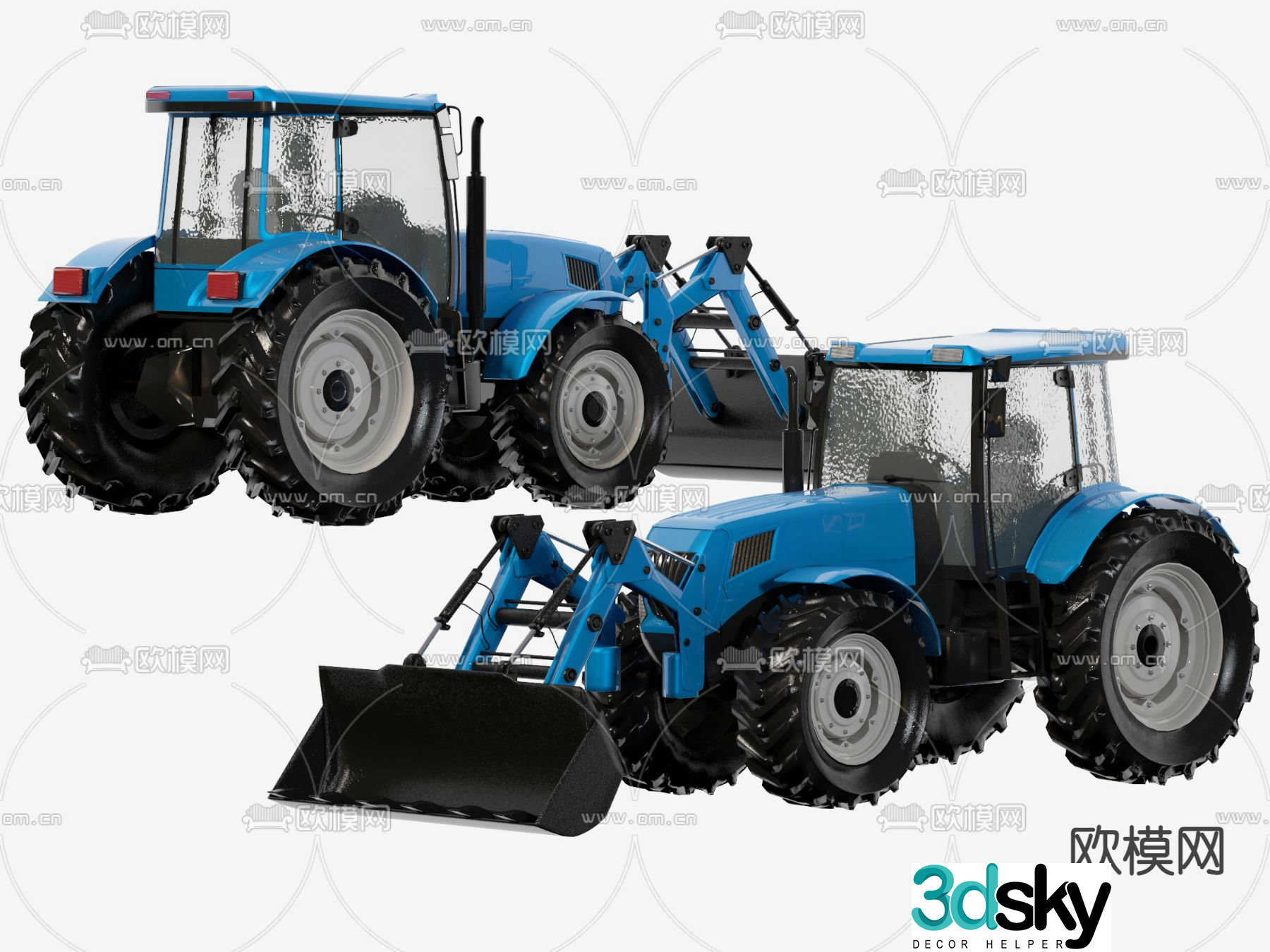 Modern industrial wind excavator forklift 3d model