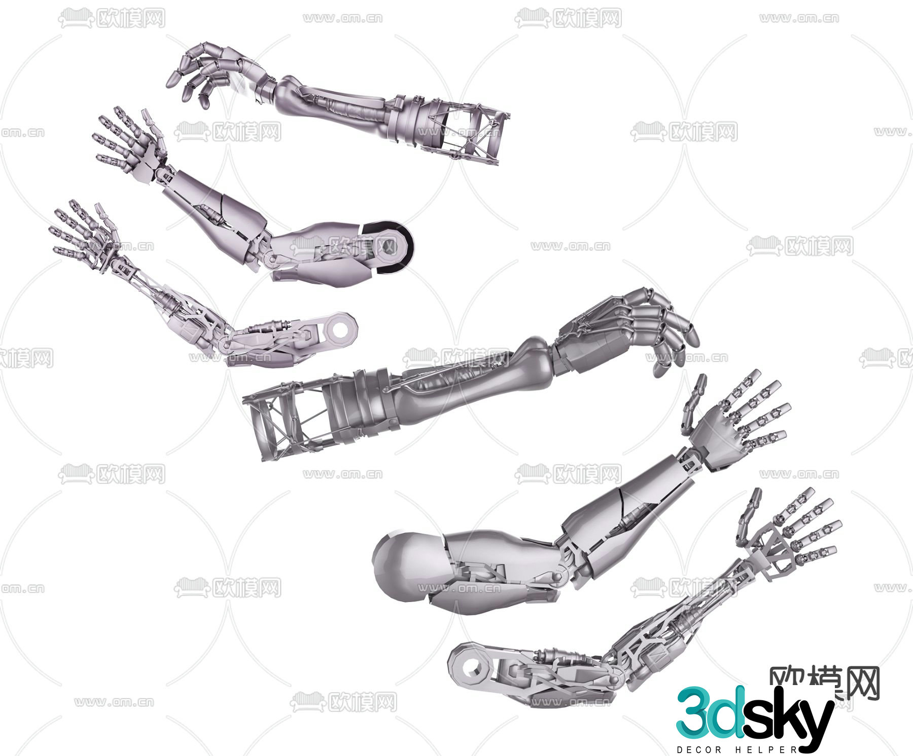 Modern robotic arm 3d model