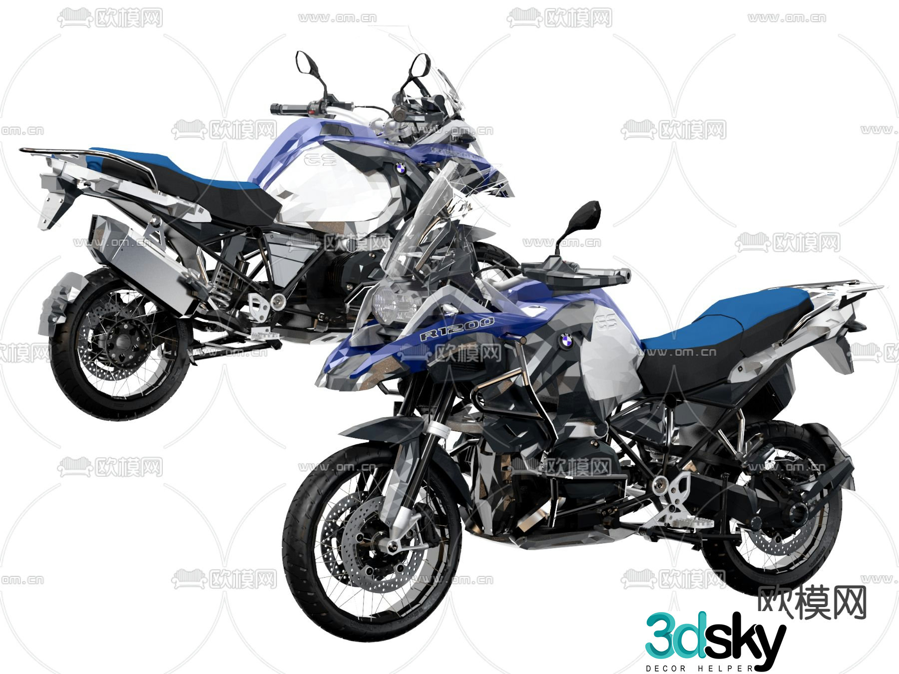 Modern BMW motorcycle 3d model