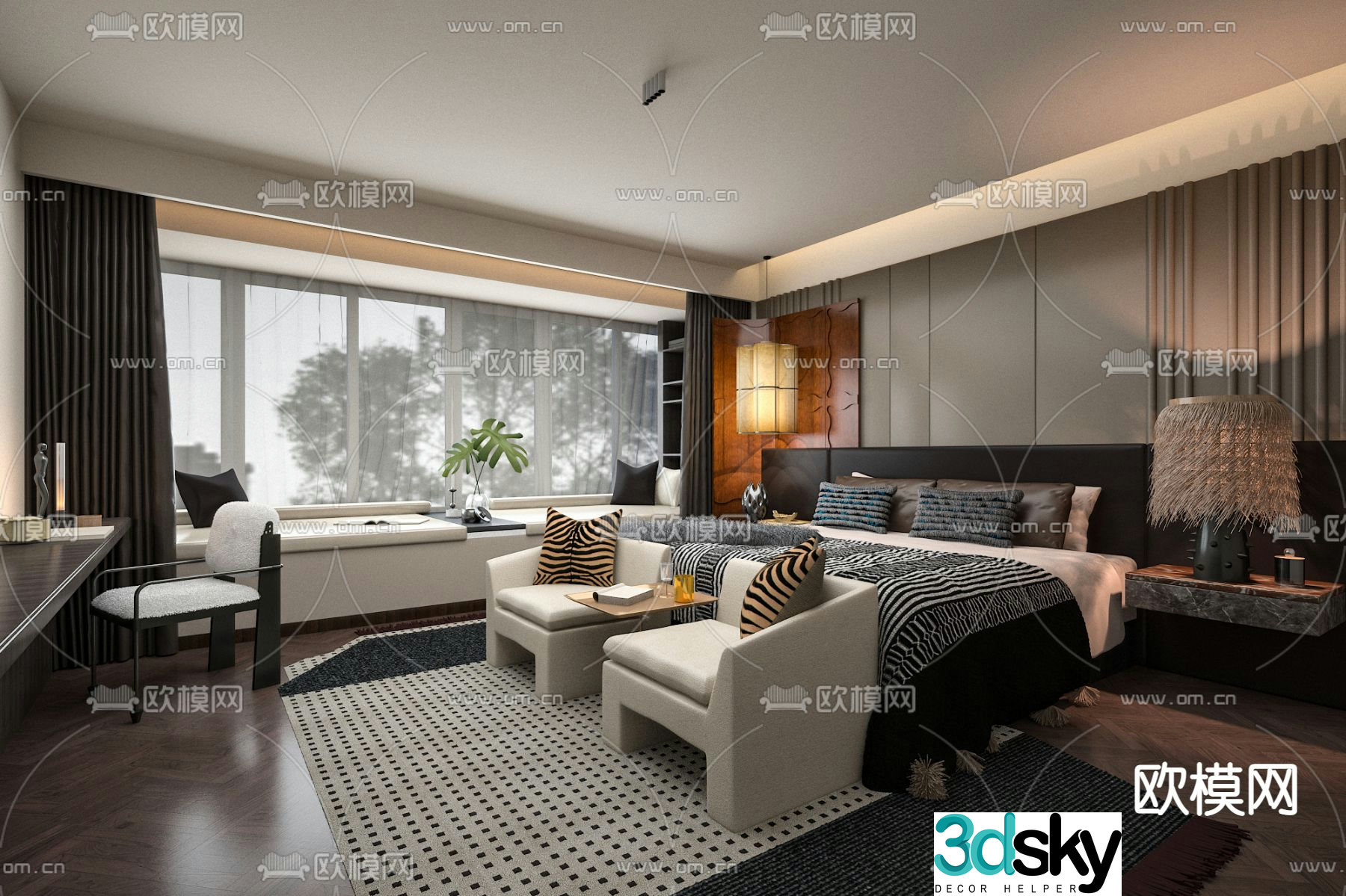 LSD Interior Design wabi-sabi bedroom 3d model