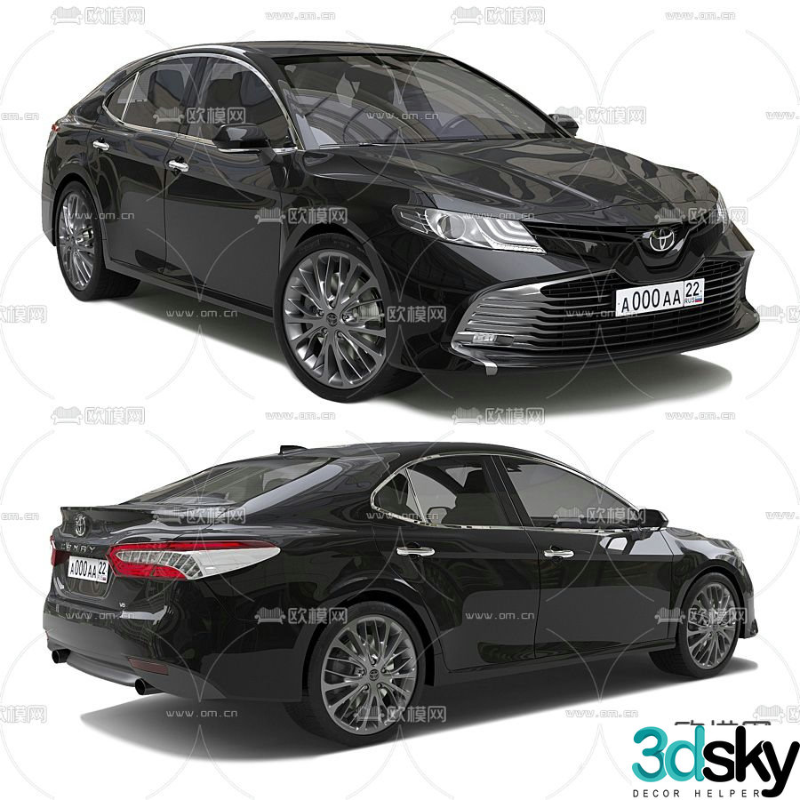 Modern black car 3d model