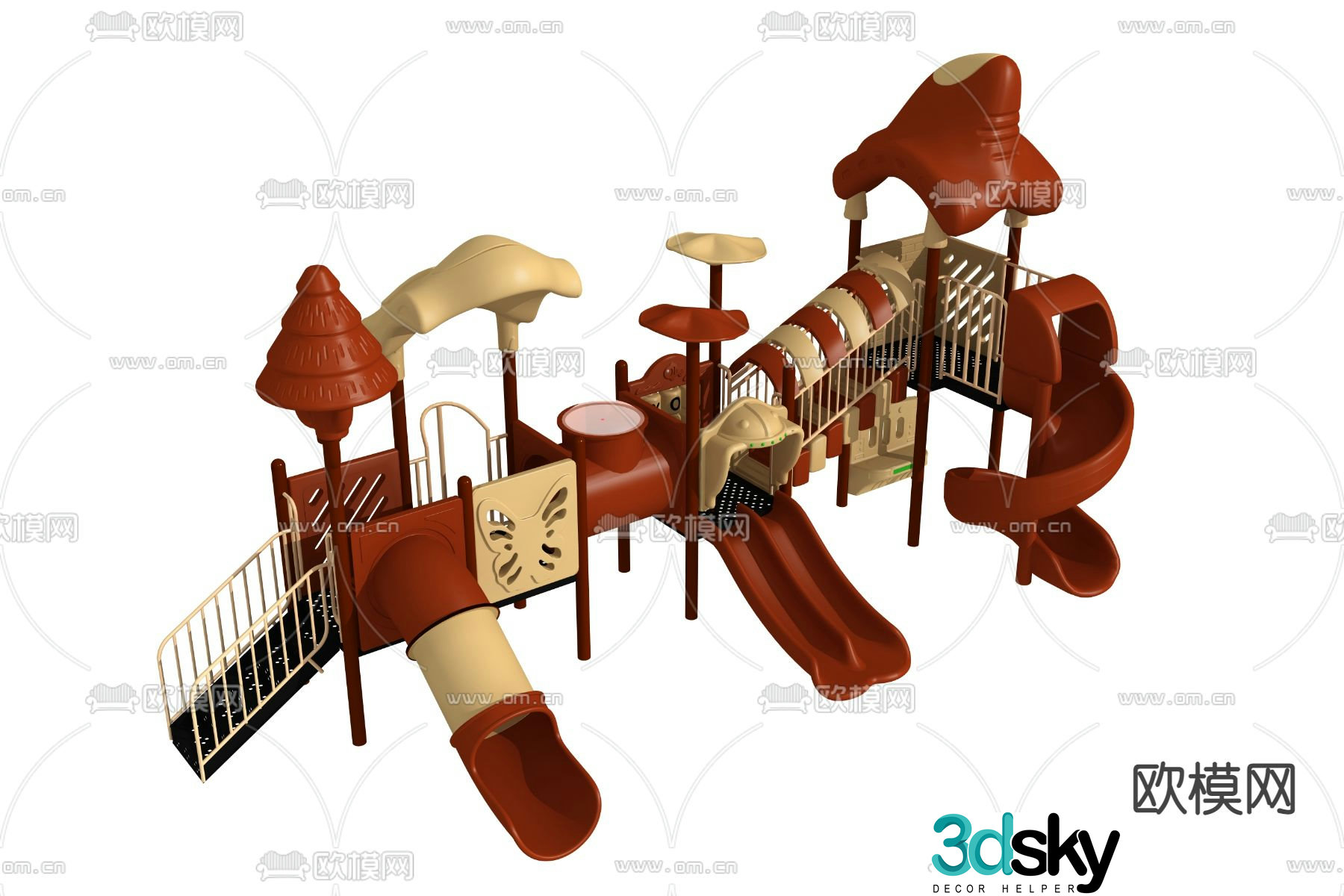 Modern children's slide ride 3d model