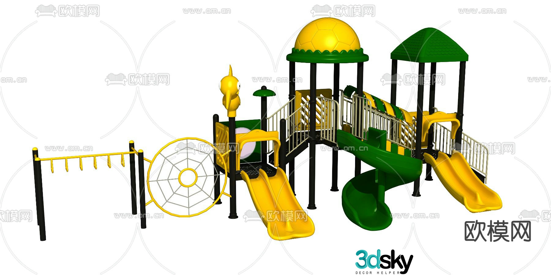 Modern children's slide ride 3d model