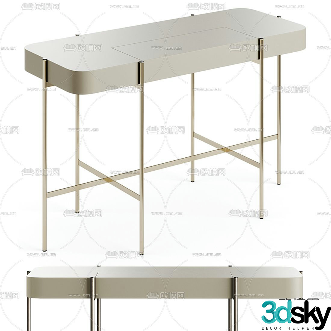 FENDI modern white painted dresser 3d model