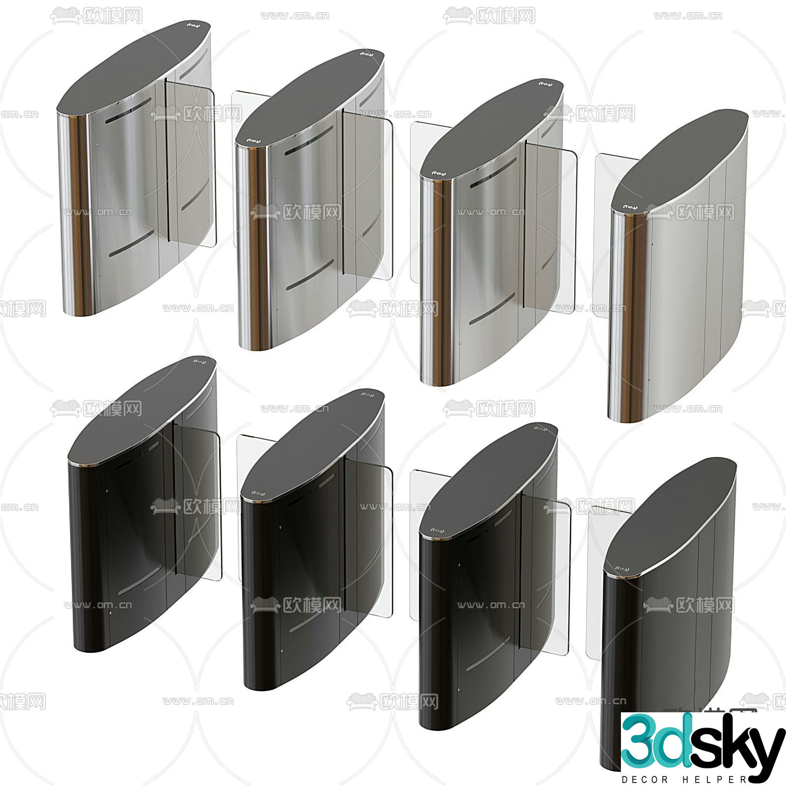 Modern access control gate subway gate 3d model