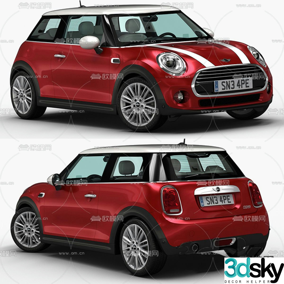 modern bmw mini car 3d model