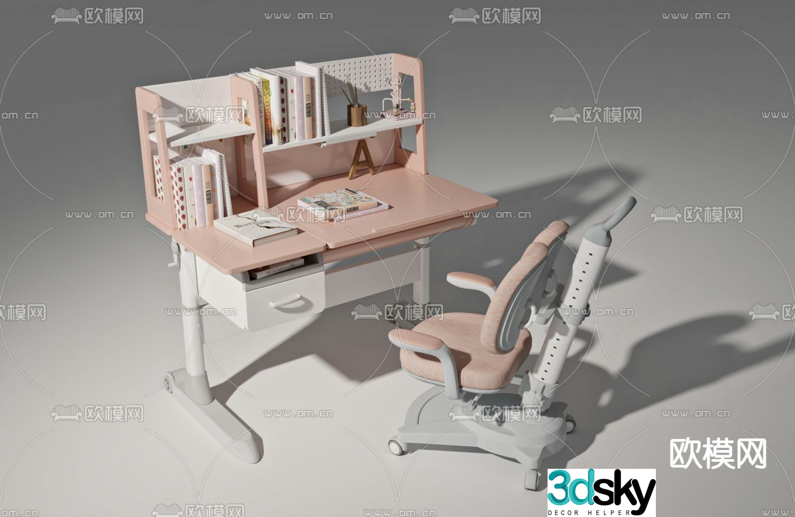 Modern children’s desk chair 3d model