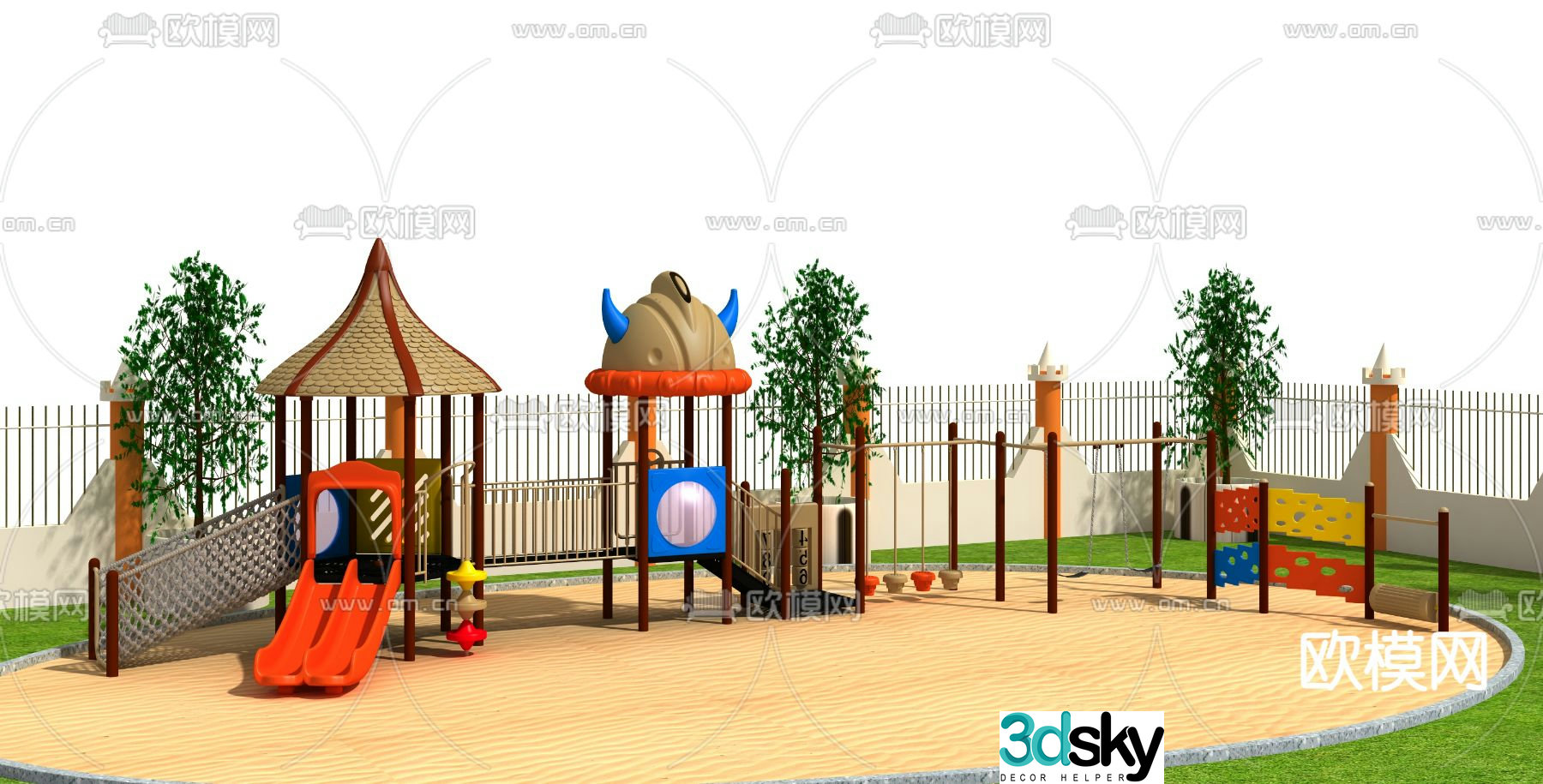 Modern children's slide ride 3d model