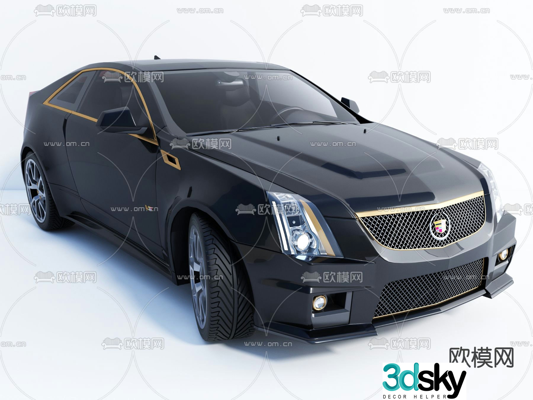 modern cadillac sedan 3d model