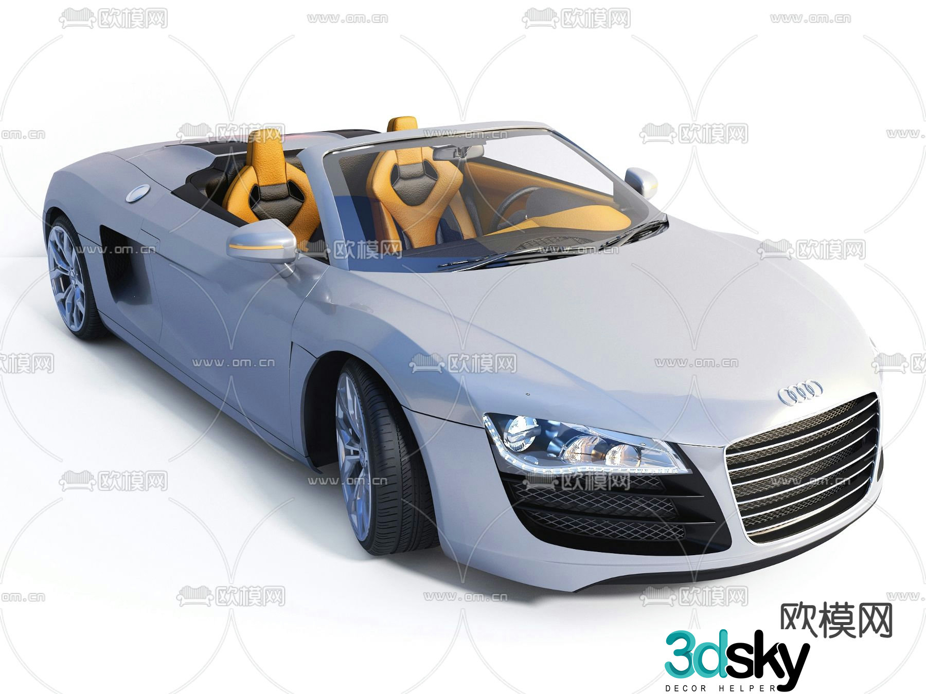 modern audi car sports car 3d model