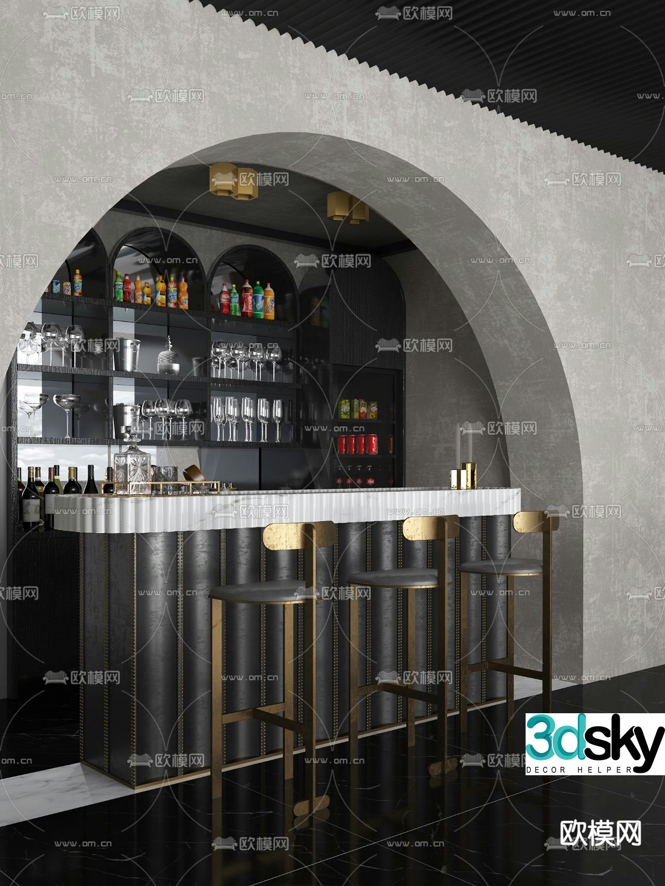 Greg Natale design modern bar stool 3d model