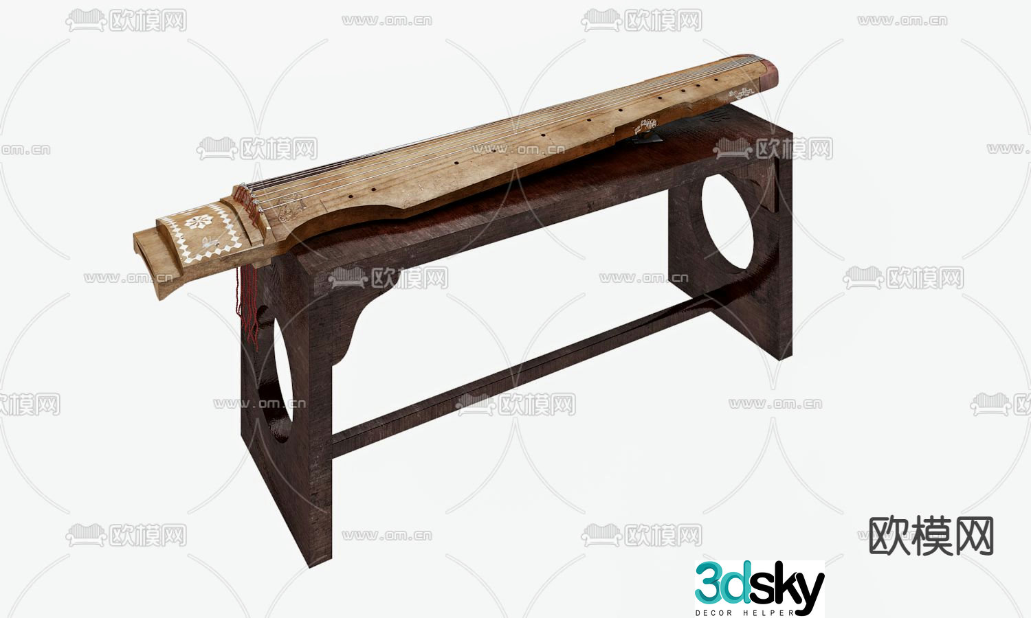 New Chinese guzheng 3d model