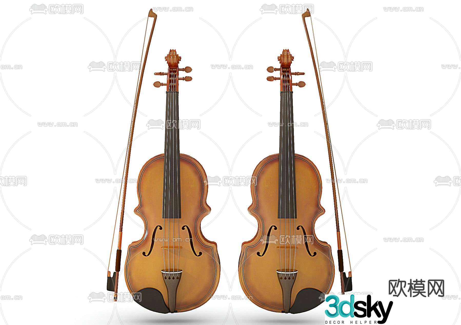 Modern violin 3d model