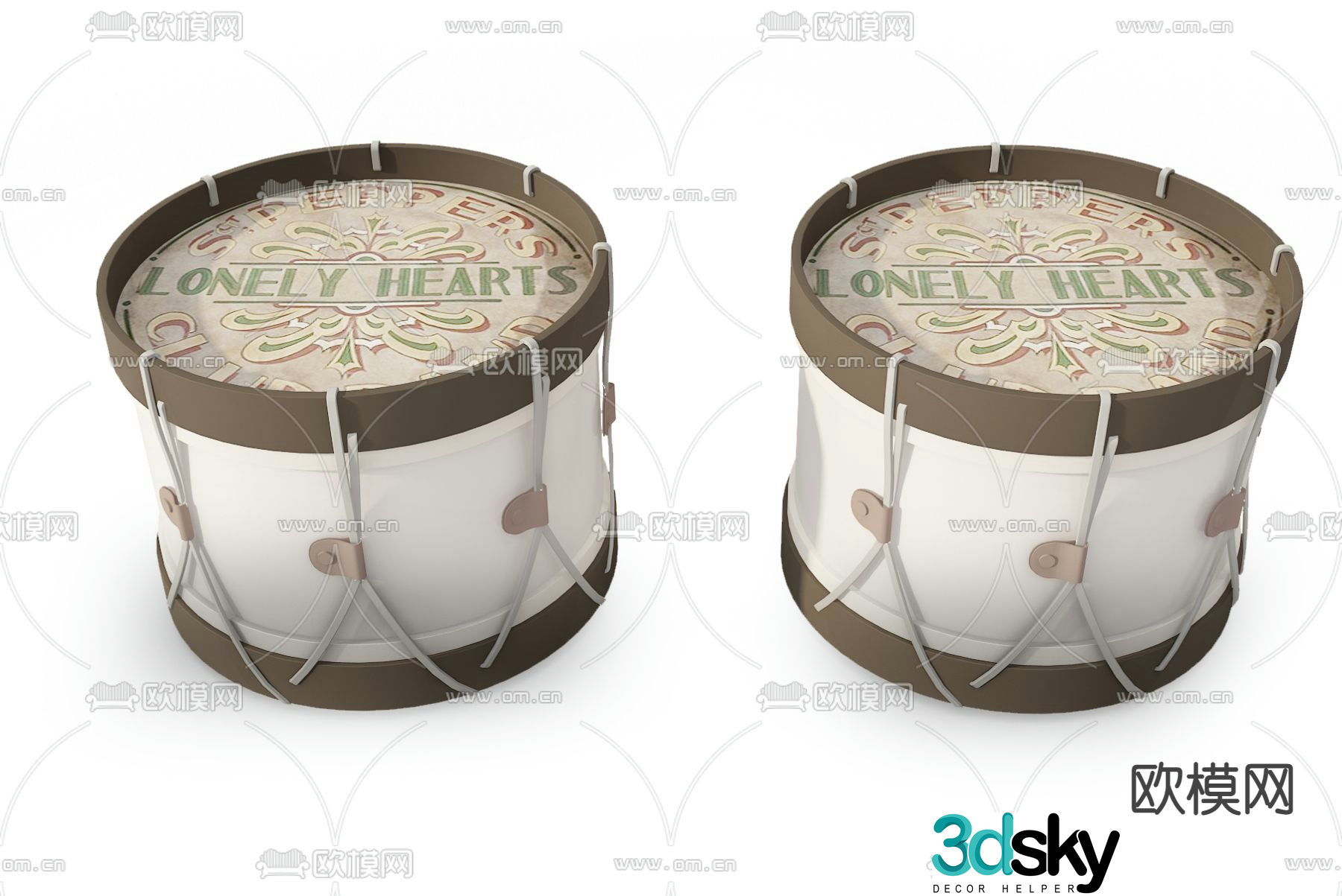 Modern tambourine 3d model