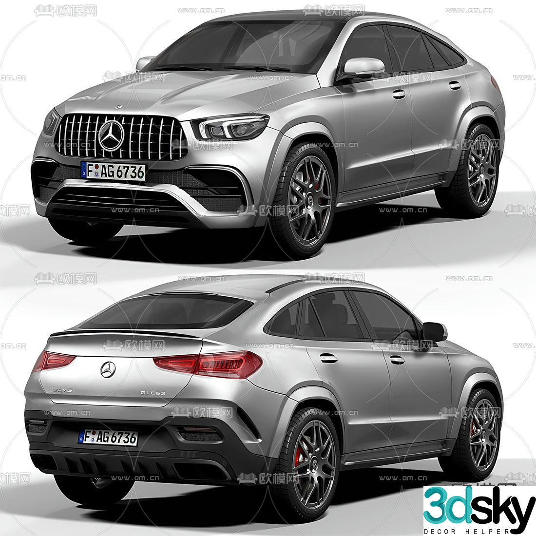 Modern Mercedes AMG GLE63 car 3d model