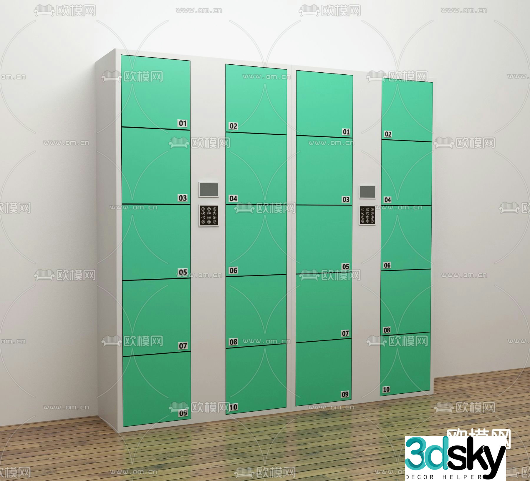 Modern supermarket storage cabinet 3d model