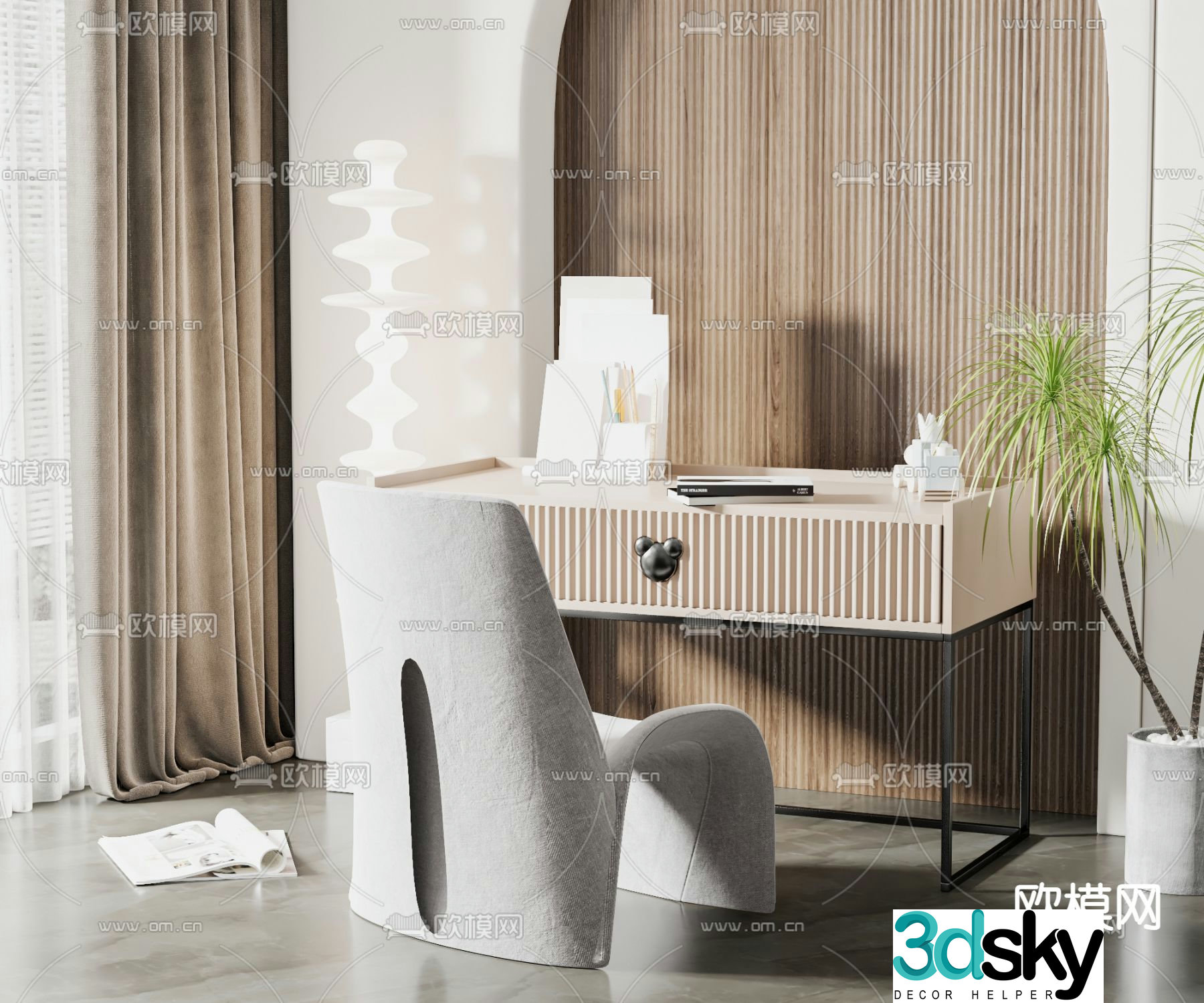 Modern children’s desk chair 3d model