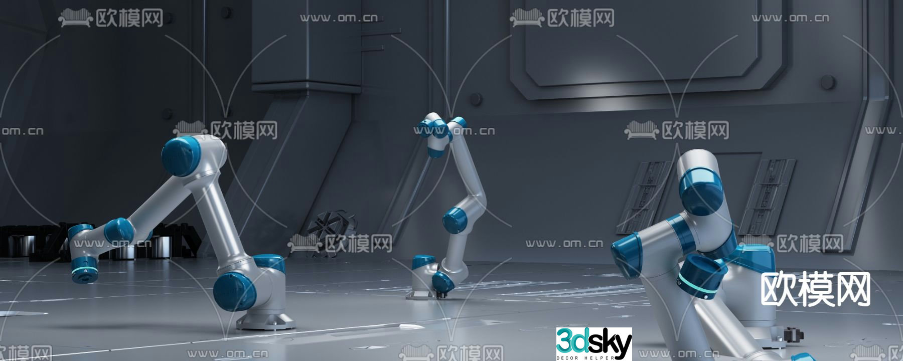 Modern multi-axis robotic arm 3d model