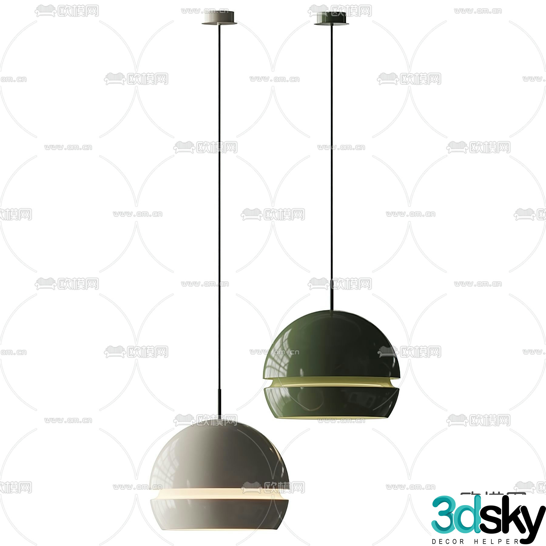 FLOS ball metal chandelier 3d model