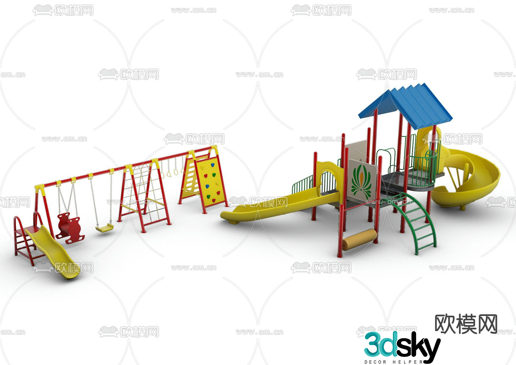 Modern children's slide ride 3d model