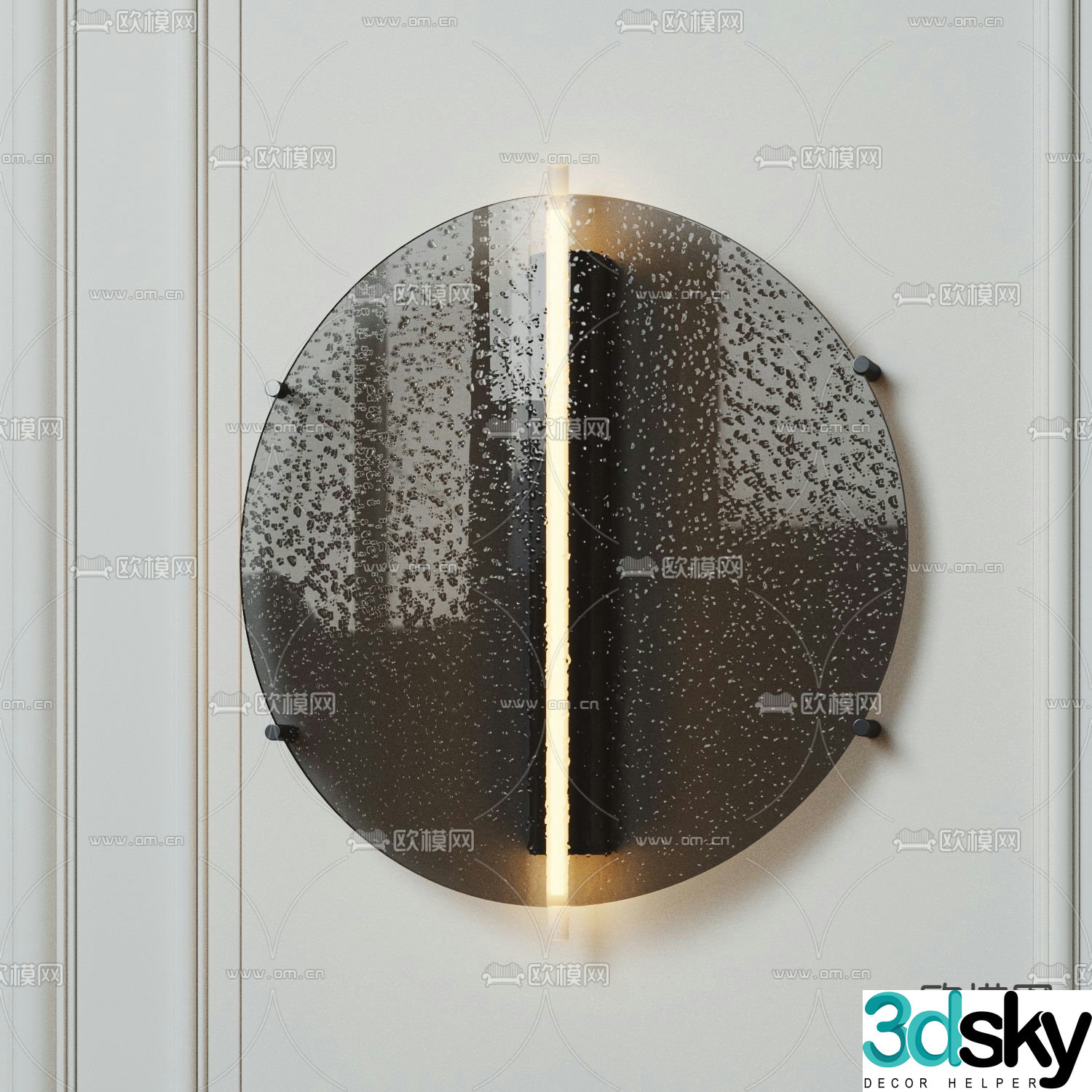 BAXTER round glass piece wall lamp 3d model