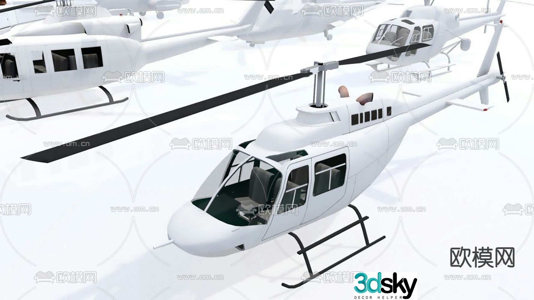 Modern helicopter 3d model
