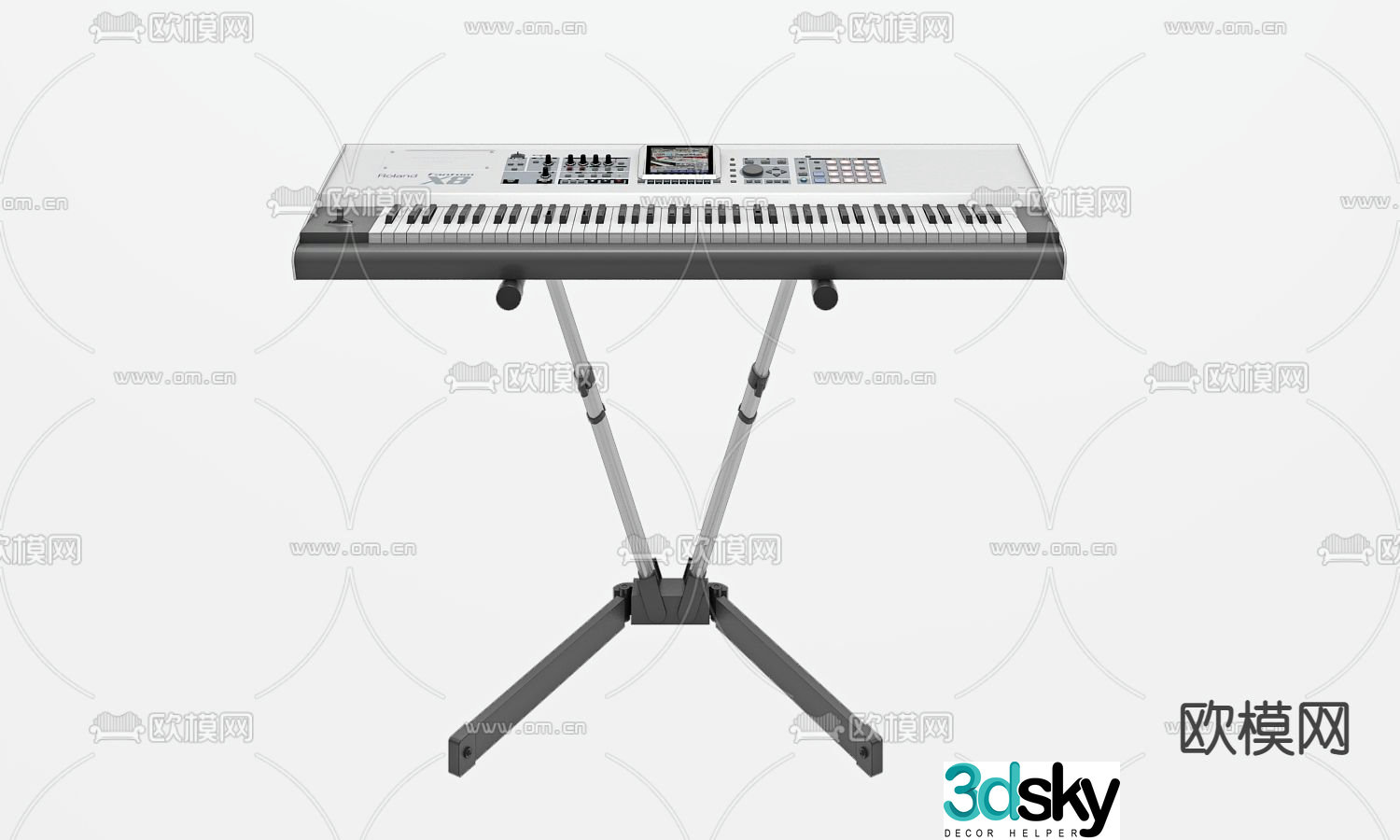 Modern electronic keyboard 3d model