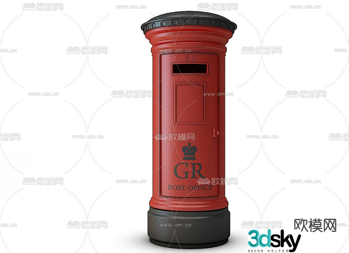 American retro mailbox 3d model