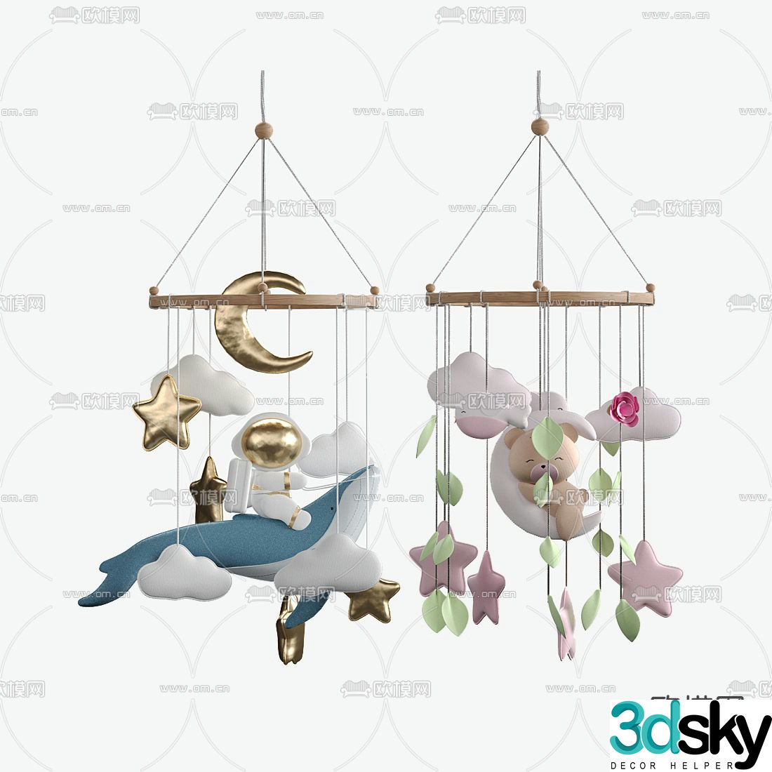 Modern whale bear baby children’s pendant 3d model