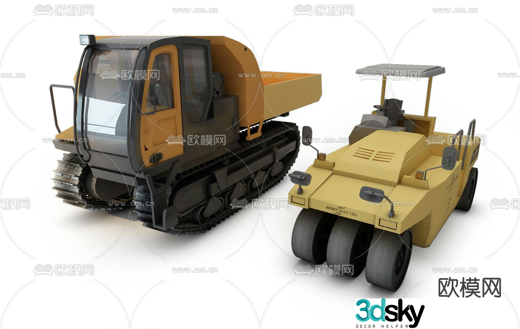 Modern industrial agricultural roller 3d model