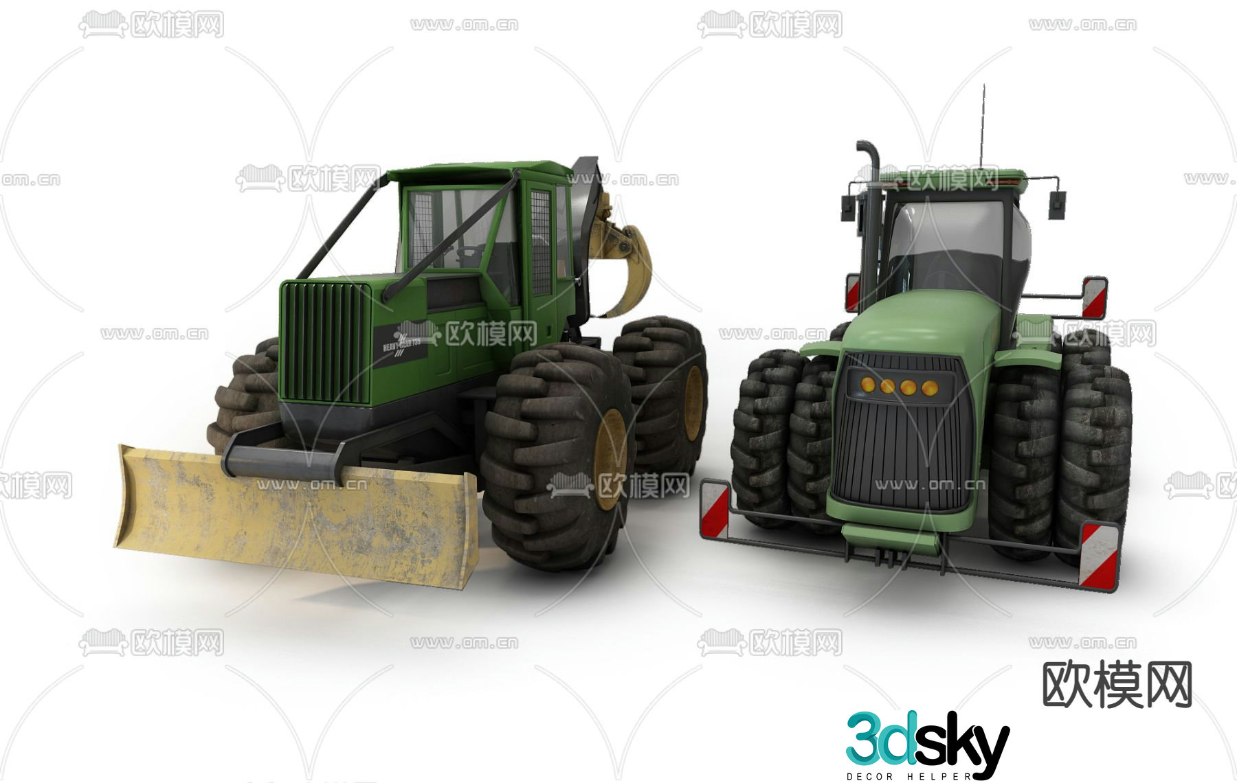 Modern industrial agricultural tractor 3d model